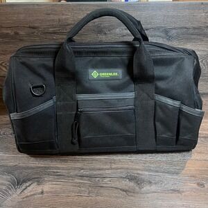 Greenlee Black Canvas Multi-Pocket Tool Bag Electrician Organizer 18 Inch